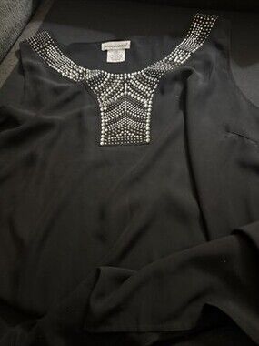 Jessica London Women's Top Black Short Sleeve Scoop Neck Size 20 100% Polyester